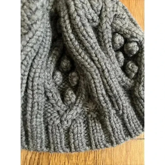 Burberry Youth Beanie Merino Wool Gray Size S/M